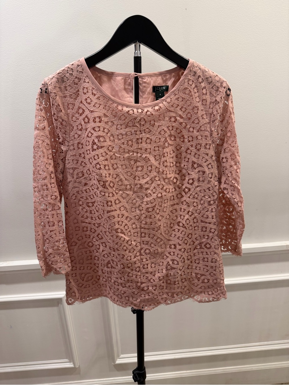 J. Crew Blush Pink Lace Crochet Blouse-size 0